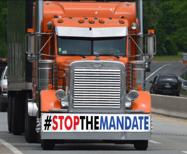 Stop the Mandate Trucker Bumper Banner